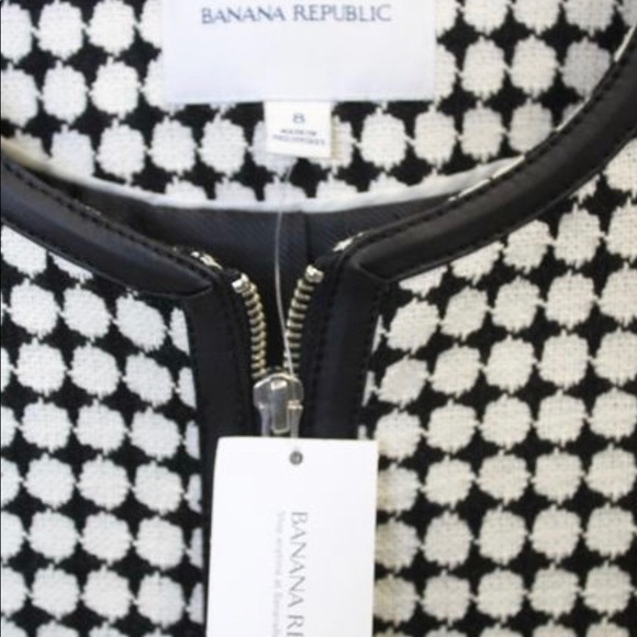 NEW BANANA REPUBLIC Black & White Blazer-Size 8 - Picture 4 of 4